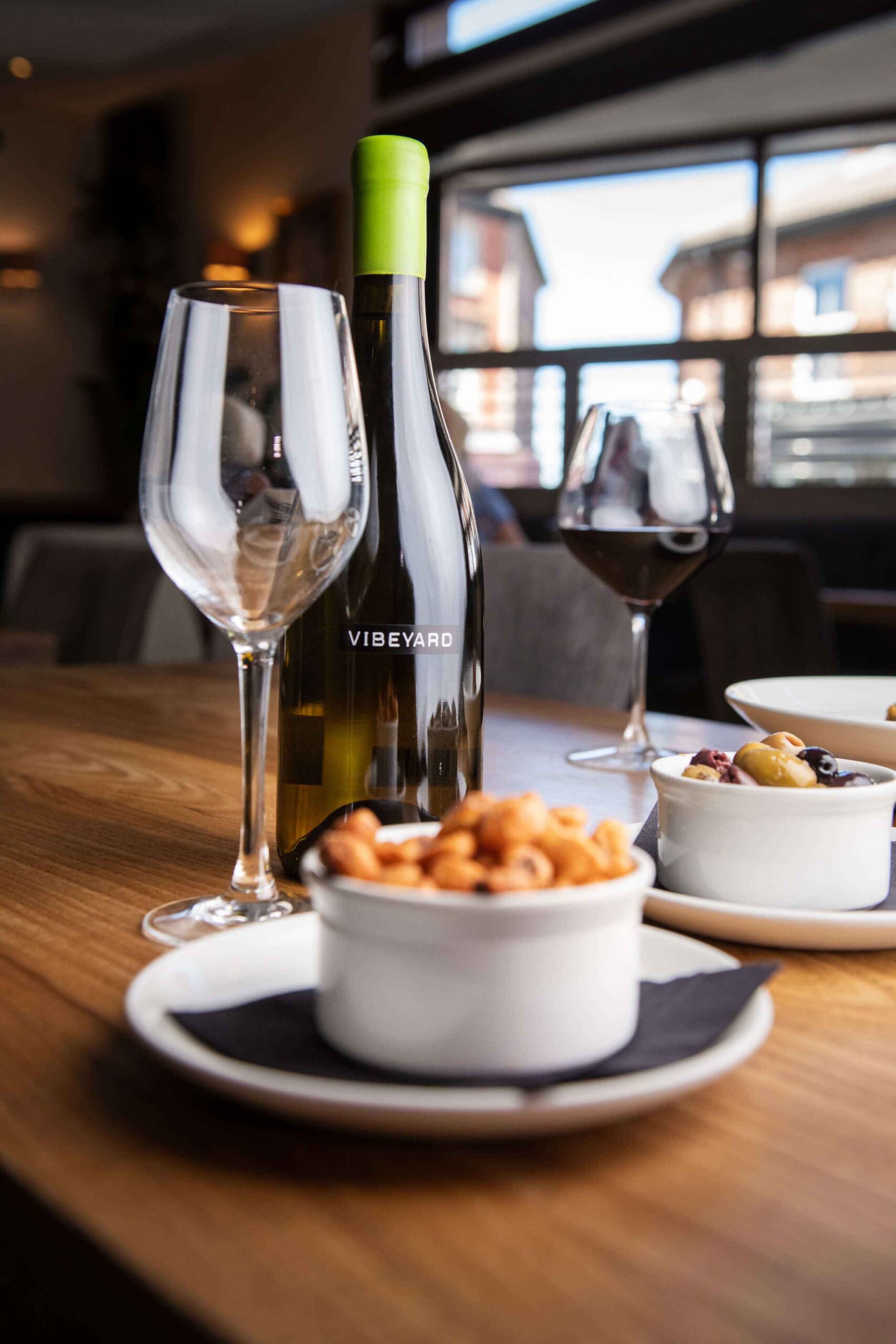 Wine and snacks at the Oxton Bar