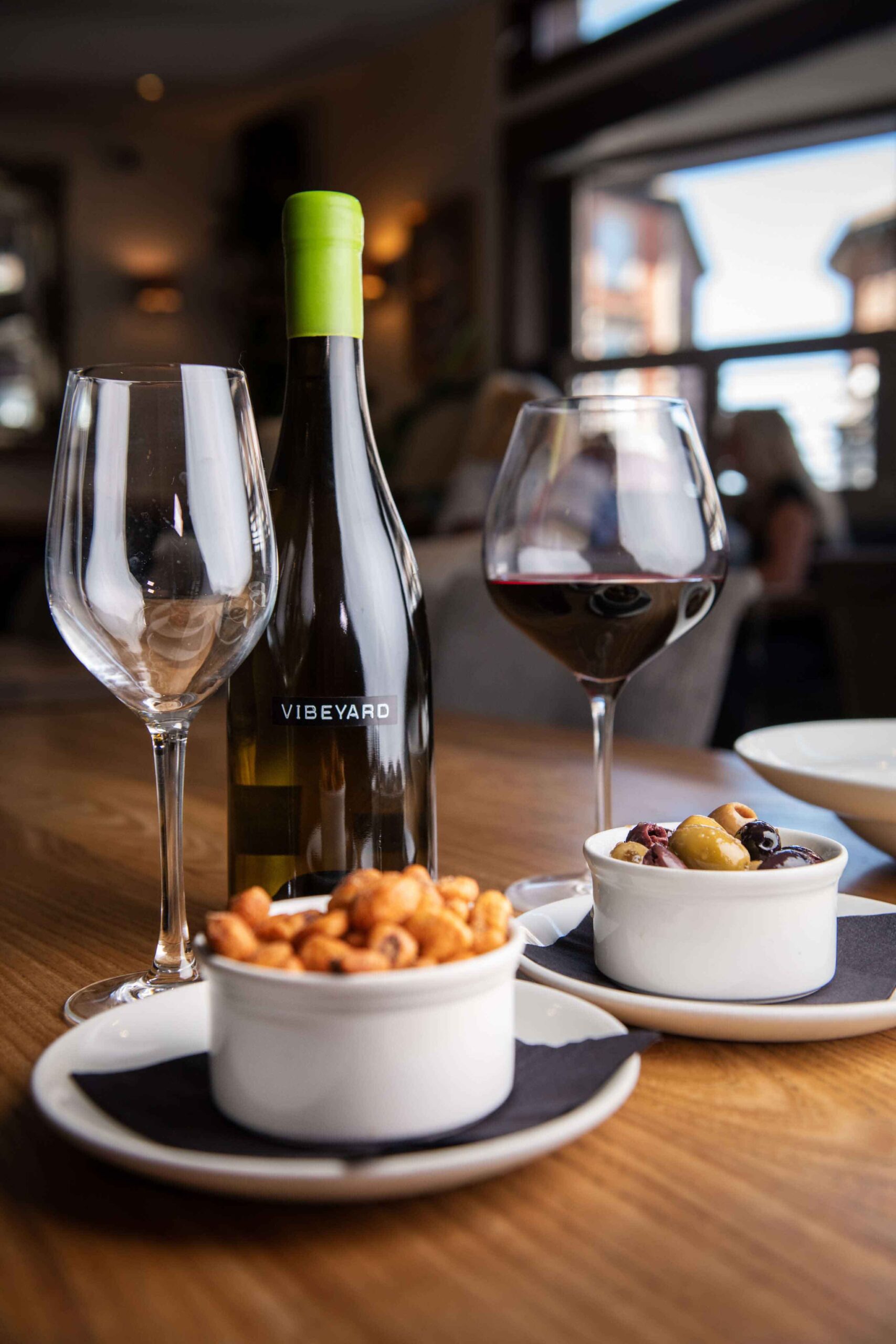Wine and snacks at the Oxton Bar